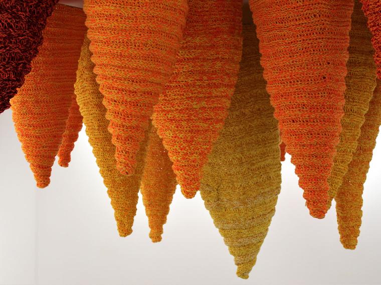 Katrina Coombs, Oshun's Glory (detail), finger-knitted mixed fibres, 2020
