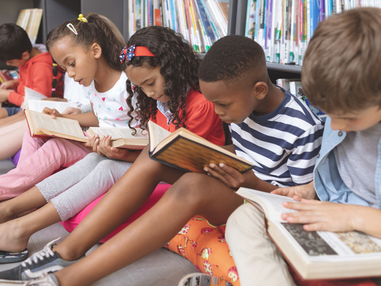 children reading books