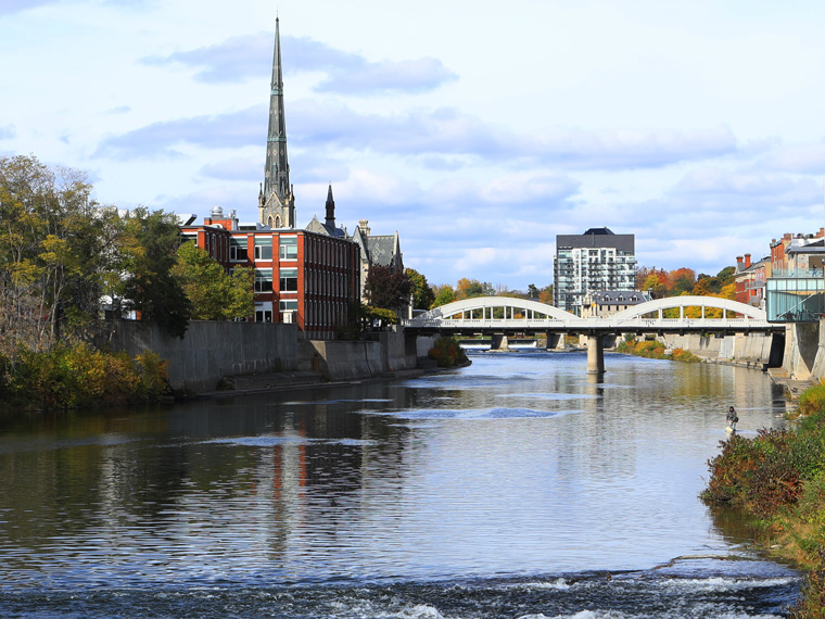 grand river in downtown cambridge