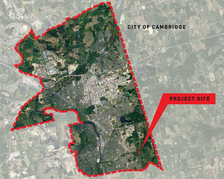 project site location in city of cambridge