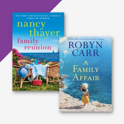 Collage of two book covers, Family Reunion and A Family Affair