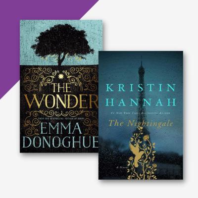 Collage of two book covers, The Wonder and The Nightingale