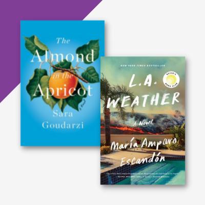 Collage of two boook covers, The Almond in the Apricot and L. A. Weather