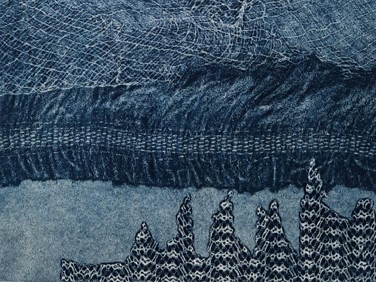 Ginny Carnevale, Mountain View, 2019, monotype.