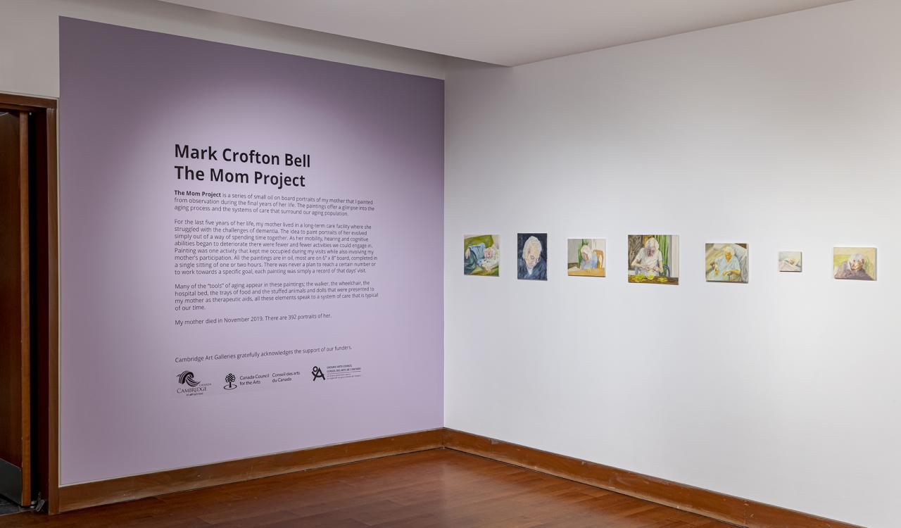 Mark Crofton Bell: The Mom Project, installation view at Cambridge Art Galleries, Preston, 2023. Photo by Toni Hafkenscheid