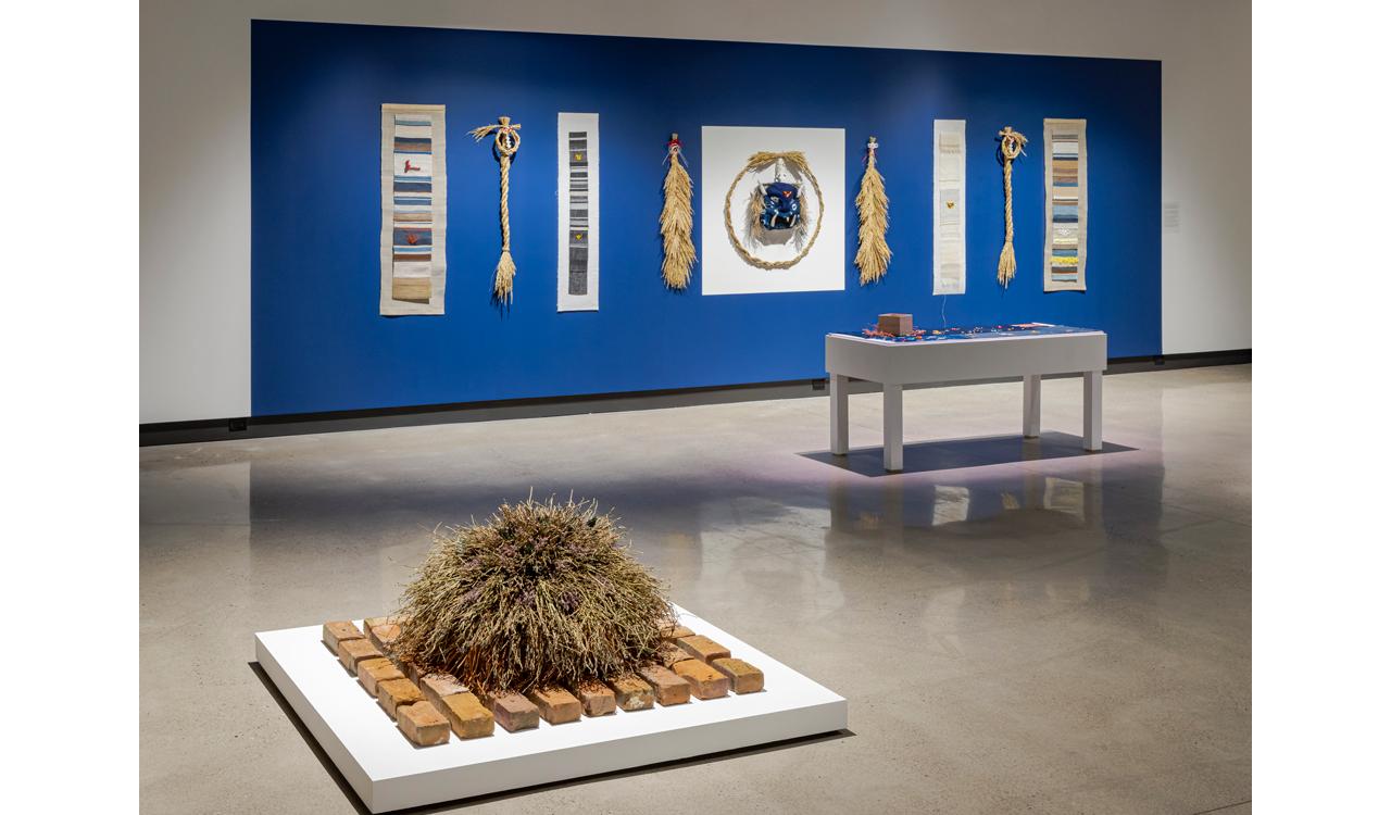 Hitoko Okada, "Setsubun: sacred offerings to the divine divide" installation at Cambridge Art Galleries, Queen's Square, 2024. Photo by Toni Hafkenscheid.