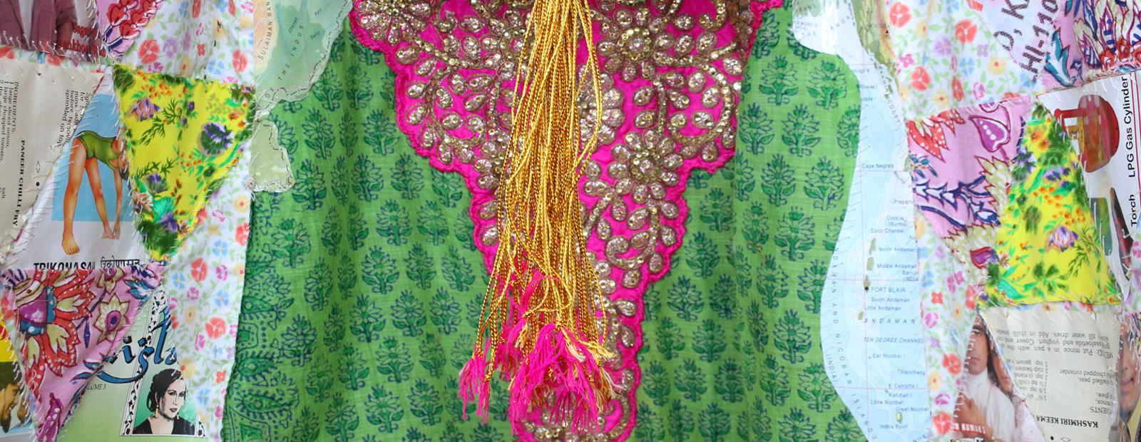 Meera Sethi, Dilli from Outerwhere Series (detail), 2022. Mixed Media. Photograph by Karly Boileau
