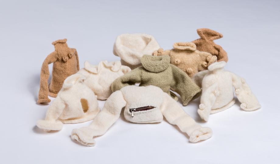 Sylvia Kind, 9 Impossibly Small Sweaters. 2007. Photo: Scott Lee